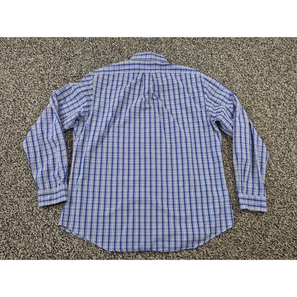 Ralph Lauren Custom Fit Button Down Shirt Mens XL Blue Plaid Long Sleeve - Picture 8 of 8